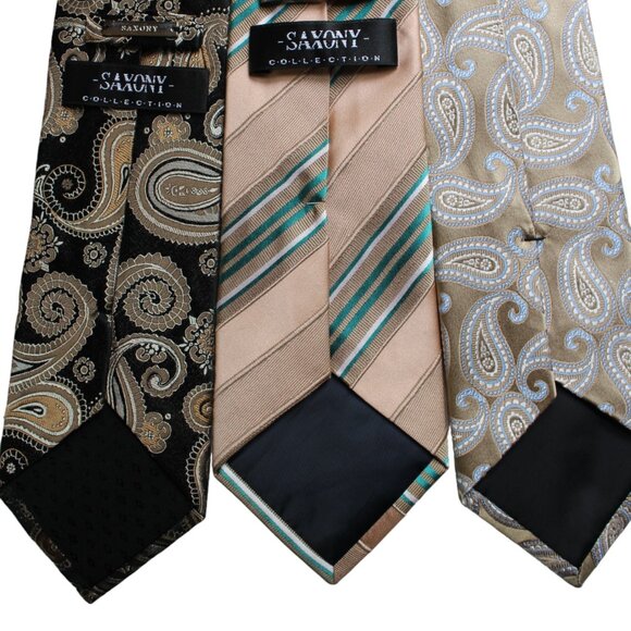 TIE SALE 3 Saxony Ties Neckties Striped / Paisley / Silk / Vintage / EUC PRINTS - Picture 7 of 9